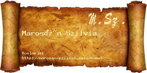 Marosán Szilvia névjegykártya
